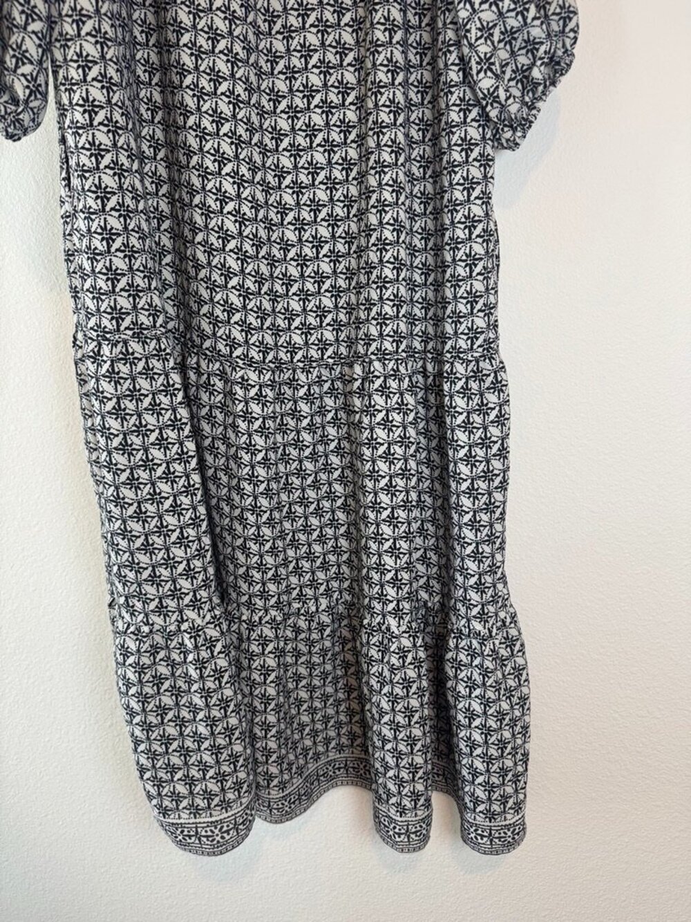 Max Studio London Black White Geometric Oversized Midi Maxi Dress S - Picture 3 of 4